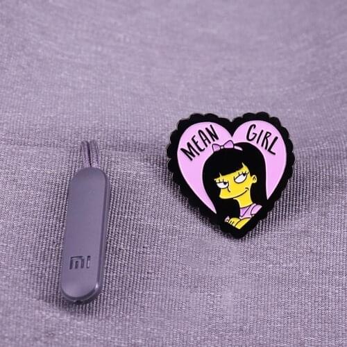 The mean girls enamel pin Campus youth film heart-shaped brooch for lapel scarf badge fans accessory