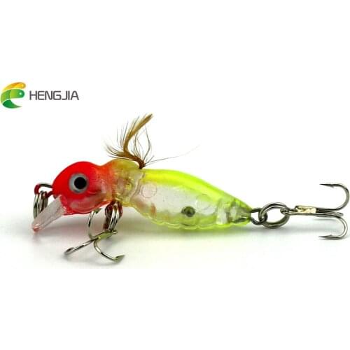 HENGJIA 1pc 4.5cm 3.4g Hard Plastic Diving Cicada Insect Sea Fishing Tackle Flying Fishing Lures Jig Wobbler Grasshopper