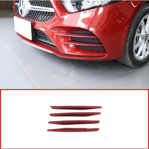 Chrome For Mercedes Benz A Class W177 A180 A200 2019 Car Front Fog Lamp Strips Trim Cover Sticker Air Intake Grille Slats Trim