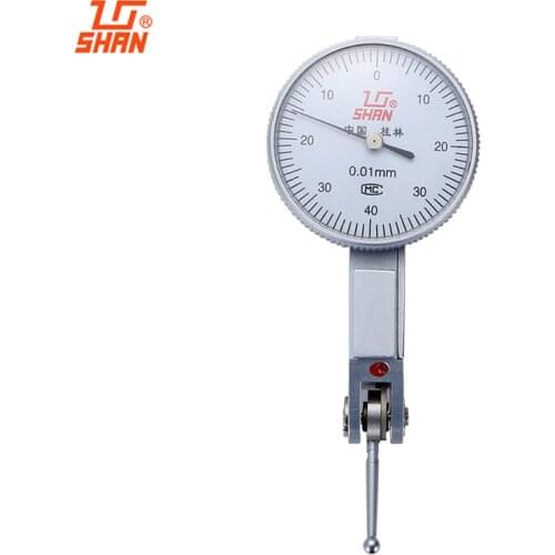 SHAN Dial Indicator 0-0.8mm/0.01 Aluminum Body Dial Test Gauge Measuring Tools