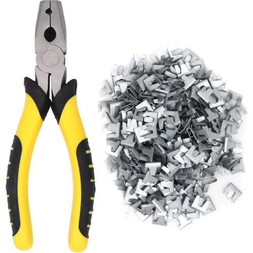 Farm Animals Tools Cage Clamp Installation Plier Clamping Tool for Cat Dog Chicken Rabbit Cage Installation 600 Nails 1 Pliers