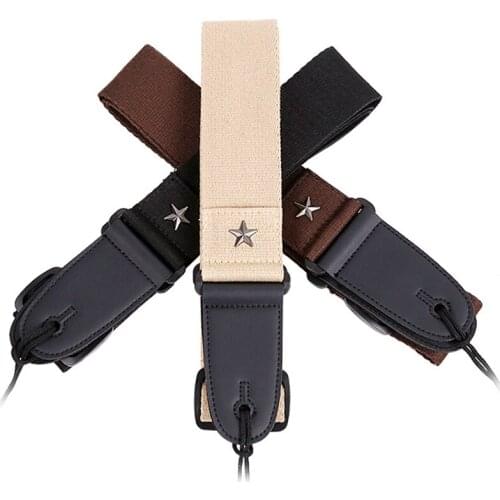 Wear Resistant Acoustic Bass Thicken Shoulder Belt Parts Anti Slip Adjustable Length Guitar Strap Star Embellish Soft Durable