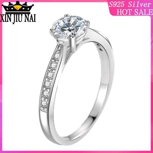 925 sterling silver 1 carat 18K white gold couples diamond ring female wedding ring custom new luxury diamond rings for women