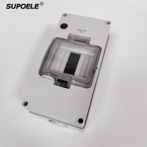 IP66 4 Pole RCD MCB Waterproof Plastic Box Surface Mounting Enclosure A66CB4N With Neon Indicator For Solar System