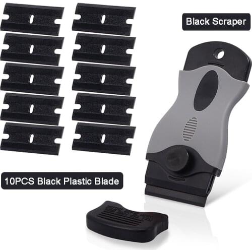 10PCS/100PCS Blcak Razor Blade Wrap Sticker Razor Scraper Ceramic Glass Car Window Glue Cleaner Squeegee Remover Tool Accessorie