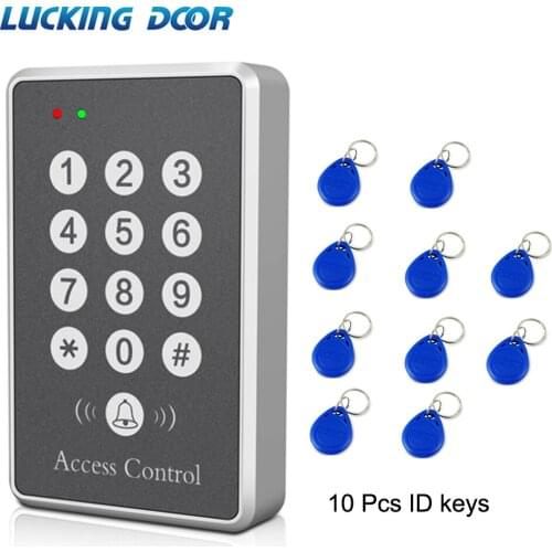 LUCKING DOOR Access Control System Machine Security 125Khz RFID Proximity Entry Door Lock Entry Access Keyboard Silver