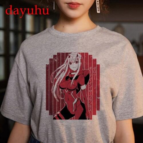 Kawaii Women Harajuku Graphic Tees Tops Unisex Tshirt Female T-shirt Japanese Anime Darling In The Franxx Zero Two T Shirt Manga