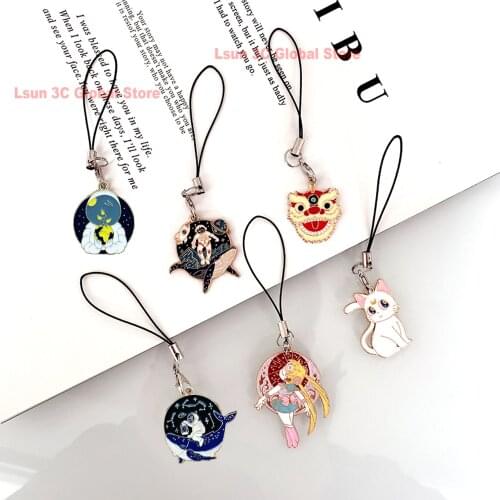 Cute Cat Astronaut Girls Phone Strap Lanyards for iPhone/Samsung/XiaoMi Case Mobile Phone Strap Hang Rope Smart Phone Charm