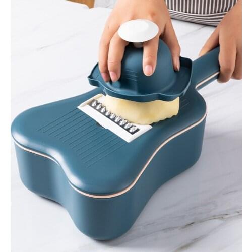 Multifunctional Vegetable Cutter with Drain Basket Kitchen Veggie Fruit Shredder Grater Apple Slicer Peeler Kitchen Accessories