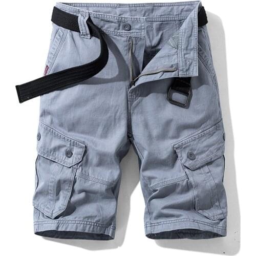 Luulla Summer New Casual Twill Cargo Shorts Men Pure Cotton Brand Clothing Comfortable Men Tactical Loose Fit Cargo Shorts Men