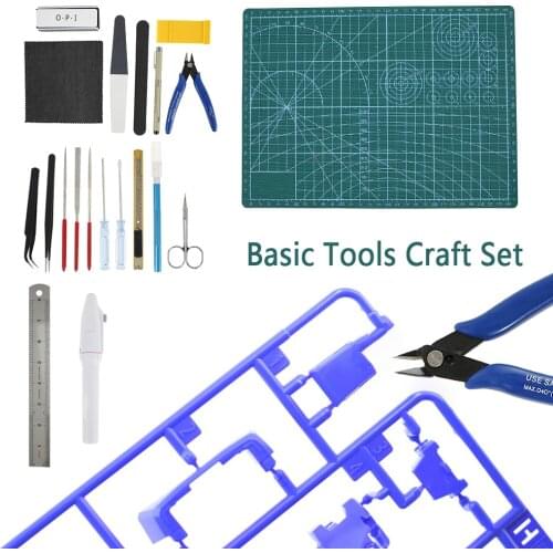 1 set Model DIY Accessories Hobby Modelling Tools Set Cutting Mat Self Healing Grinding Machine Polishing Tools Kit For Gundam