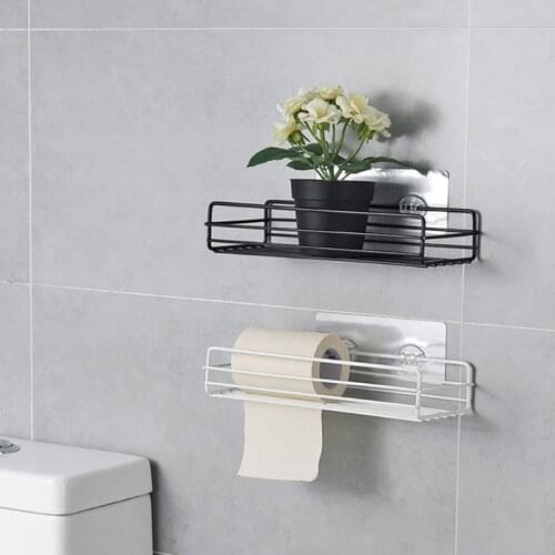 Stainless Steel Bathroom Shower Shelf Wall-mounted Shower Gel Storage Rack Toilet Punch-free Toiletries Rack Bath Accessories