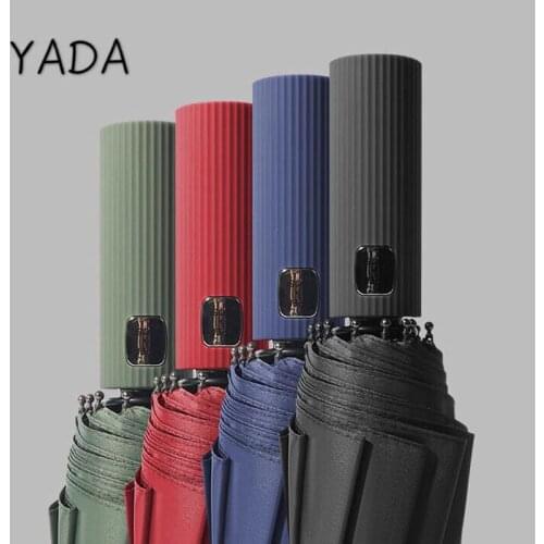 YADA 12K Solid Color Business Automatic Umbrella Clear Folding Luxury Big Umbrellas For Women Rain Large Umbrella Male YS200055