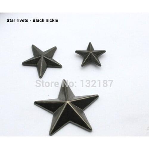 Wholesale zinc alloy metal rivets star jeans rivets black nickle free shipping ZD-017