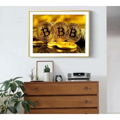 Wholesale Bitcoin Poster Print For Wall Art Figure Painting Decor for room Decorion