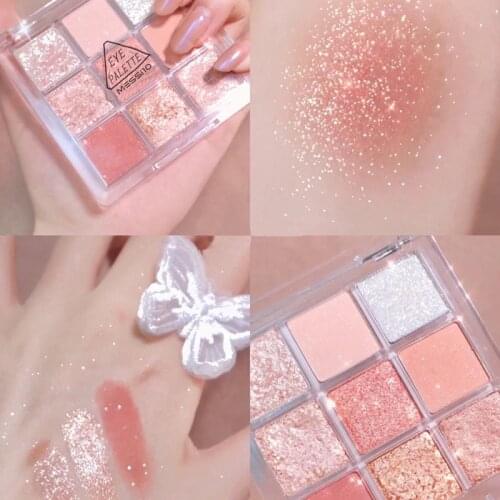 9 Colors Makeup Fashion Eyeshadow Palette Matte Eye Shadow Palette Glitter Eyeshadow Palette Make Up Set Long-lasting