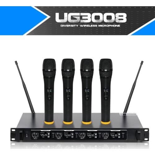 Professional wireless microphone hand-held collar clip type headwear UHF dual antenna reception KTV Conference Special Purpose