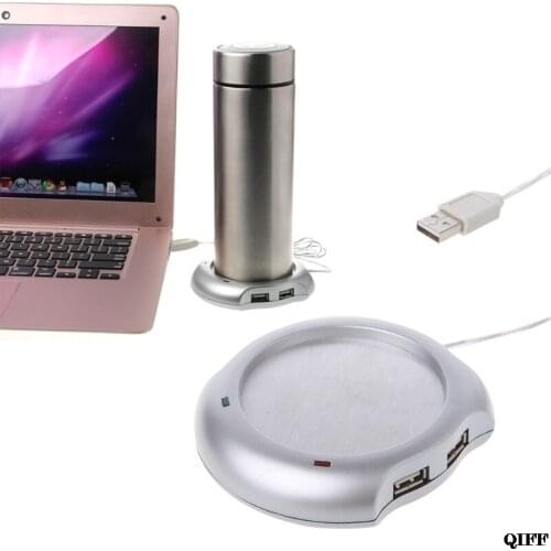 Drop Ship&Wholesale USB Tea Coffee Cup Mug Warmer Heater Pad with 4 Port USB Hub PC Laptop APR28