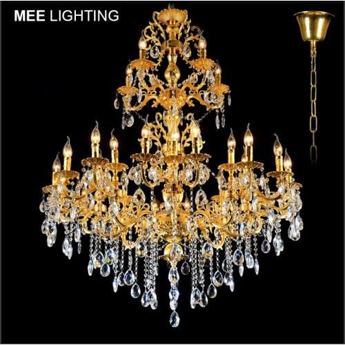 Luxurious Large Crystal Chandelier Lamp Crystal Lustre Light Fixture 3 tier 29 Arms Chandelier Lustre for Living Room Hotel Lamp