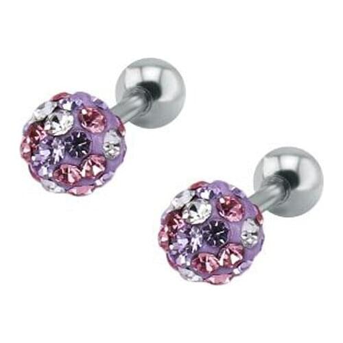 Stud Earrings Set With Card Transparent Zircon Balls Love Flowers Earrings Women Pearl Earrings Jewelry