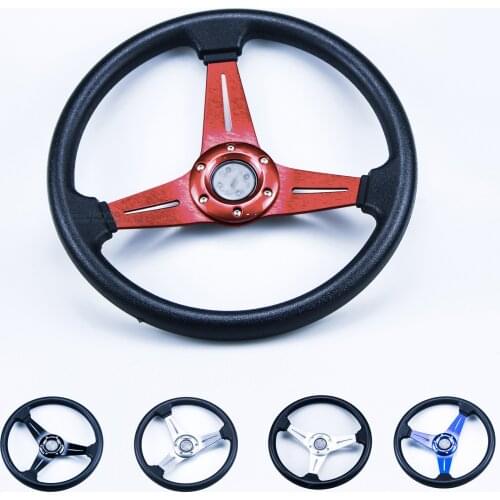 Sport Steering Wheel 14inch 340mm leather Car Racing Steering Wheel Dish Drifting Leather Aluminum Usually Racing Wheel