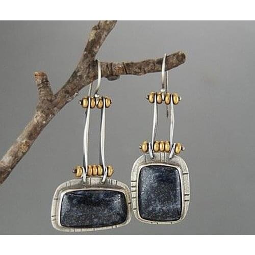 Vintage Handmade Asymmetric Geometric Earrings Alloy Rectangle Strip Boho Pendientes Indian Earring 2019 Elegant Jewelry O5C163