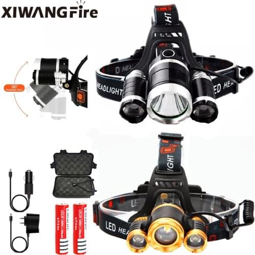 XIWANGFIRE Rechargeable Zoom Led Headlamp Fishing Headlight Torch Head Light 18650 Battery Best for Camping, Headlamp Flashlight