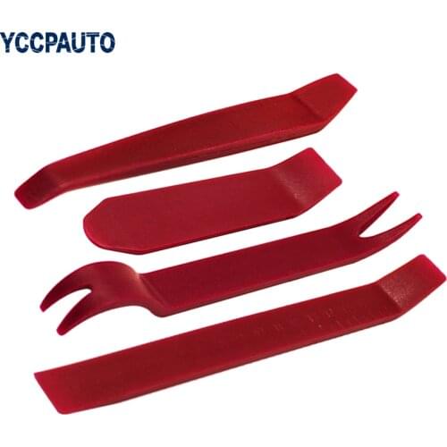 YCCPAUTO Car Motorcycle Repairing Tool Kit Radio Door Clip Panel Dash Trim Removal Tools Pry Bar Plastic 4Pc/set