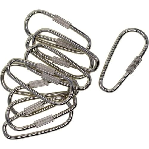 10pcs Steel Carabiner D-Ring Locking Carabiner Key Chain Clip Hook Screw Gate Buckle for Climbing Fishing Hiking