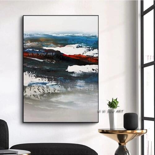 100% Handmade Abstract Oil Painting On Canvas Brown White Black Minimalist Modern Wall Art Decorative For Living No Frame