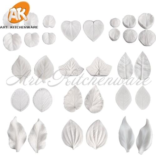12 Sets Silicone Veiner Mold Leaf Cake Decorating Fondant Impression Flower Mold Sugarcraft Took Cake Decorating Mold