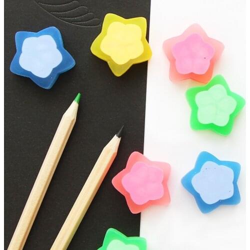 2Pcs/Lot Novelty Cute Star Love luminous Eraser Jelly Rubber kawaii Creative Stationery School Supplies Papelaria Gift For Kids