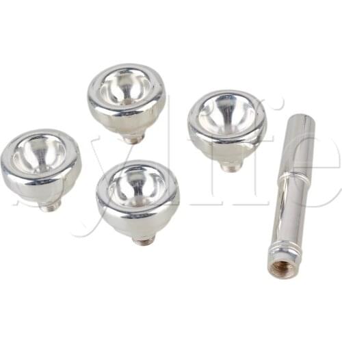 4 Size Brilliant Sliver Trumpet Mouthpiece 1-1/2C,3C,5C,7C Copper Trumpet Tools