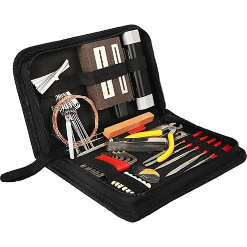 54PCS Guitar Tool Kit Repairing Maintenance Tools String Organizer String Action Ruler Gauge Measuring Tool Hex Wrench Set