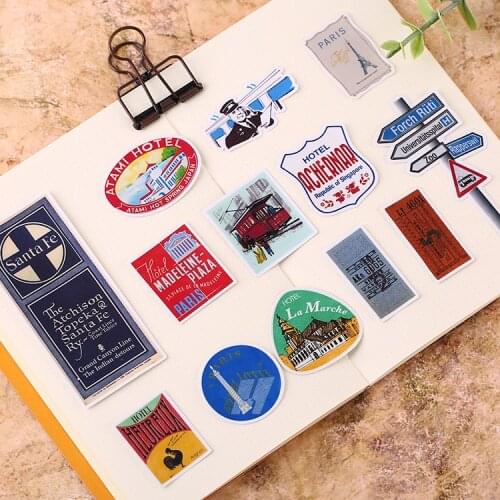 60pcs/ pack Creative Cute Self-made Retro Tools Travel Journa Scrapbooking Stickers /Decorative /DIY Craft Photo Albums