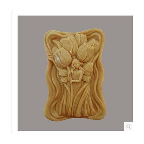 Free shipping girl /flower silicon soap mold Cake decoration mold manual soap mold The candle mould