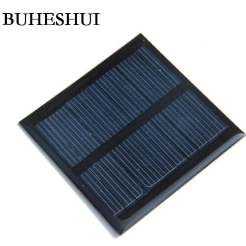 BUHESHUI 0.6W 5.5V 90mA Mini polycrystalline solar Panel 0.5watt 5V small resin solar cell Module 50pcs Wholesale Free Shipping