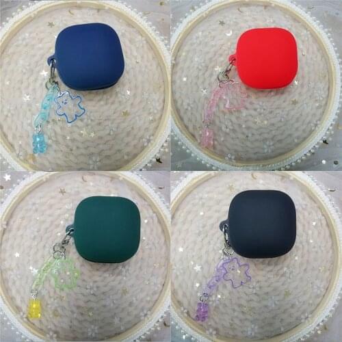 Cartoon Earphone Case With Bear Keyring For QCY T13 Earbuds Earphone Cover Charging Box Bags