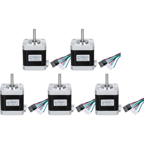 EU Ship)5PCS 3D Printer Motor Nema17,4800g.cm, 2.5A,connector 1M wire, 42BYGHW811-X1, Wantai Stepper motor