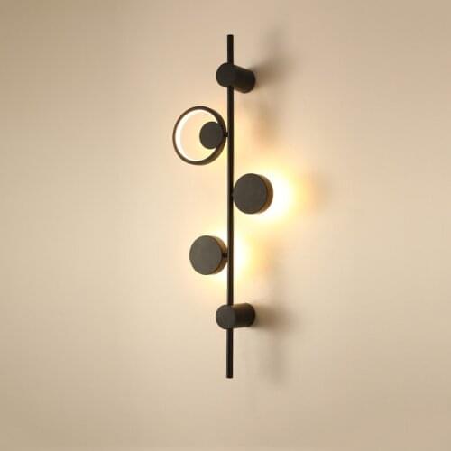 Nordic Creative Wall Lamp Modern Living Room Bedroom LED Wall Sconce Gold Black Iron Background Decor Luminaire Indoor Lighting