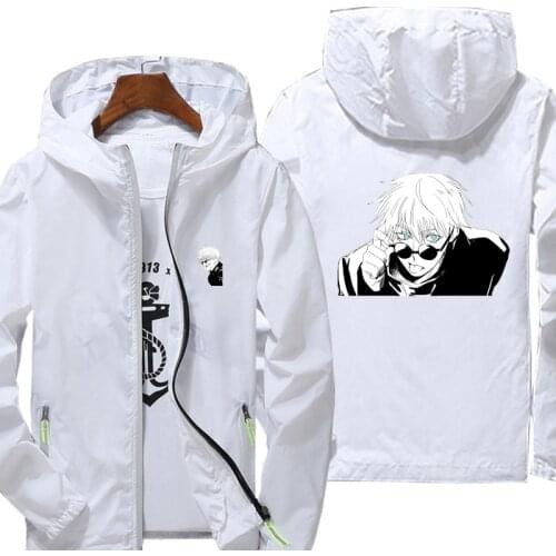 Jacket spring autumn fashion Jujutsu Kaise print top mens casual zipper jacket mens jacket large