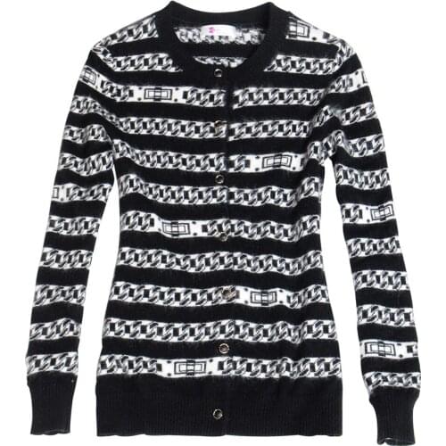 ZHILI 2018 New Autumn Winter Womens Striped Thicken Cashmere Sweater