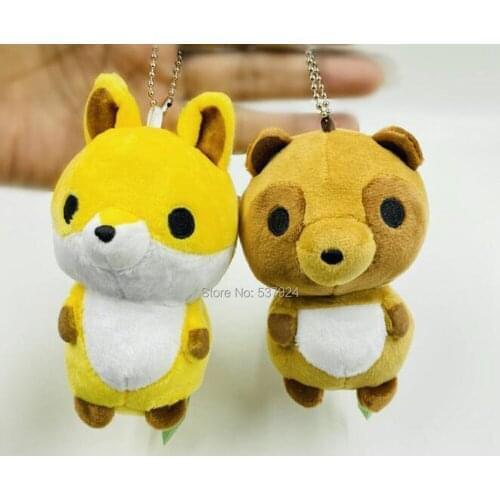 New 20Pcs Kitsune to Tanuki 4" 10CM Plush Doll Keychain Pendant