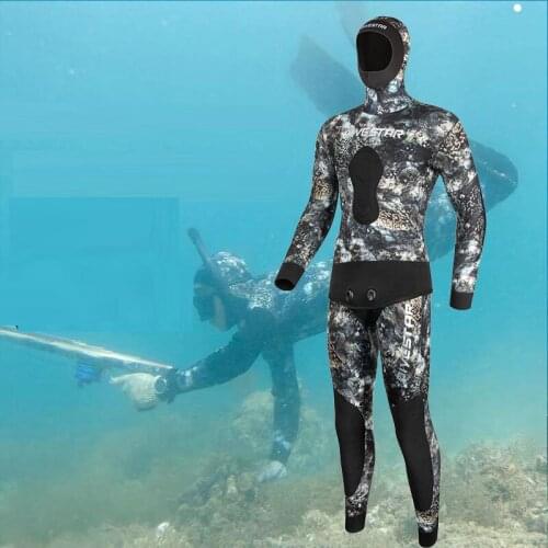 New Camouflage 3/5/7MM Underwater Fishing Hunting Free Long-sleeve Split Wetsuit Warm Surf Spearfishing Diving Suit For Men
