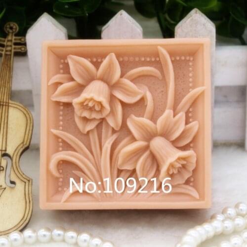 New Product!!1pcs Two Small Flowers (zx147) Silicone Handmade Soap Mold Crafts DIY Mould