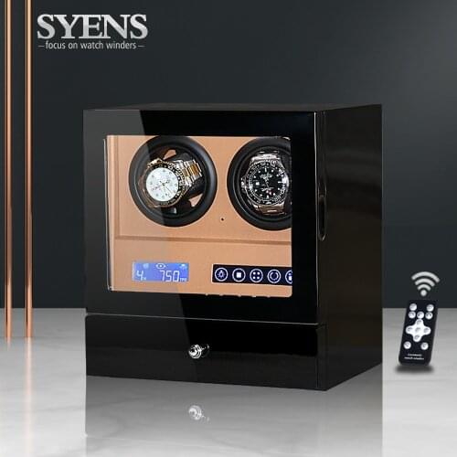 New Luxury Watch Box 2 Automatic Watch Winder Display Collection Storage Case Watch Organizer Boxes Holder Watch Winders Black