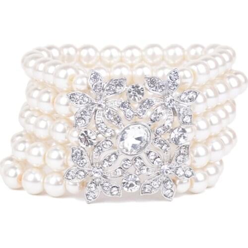 HOWAWAY New handmade five-layer pearl bracelet, wedding gift, wedding banquet, pearl bracelet, bride jewelry, bridesmaid jewelry