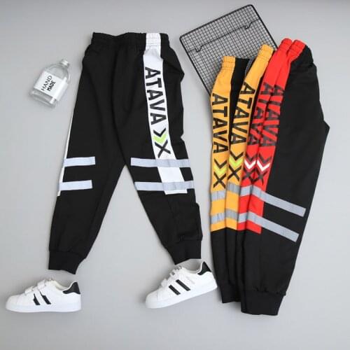 2020 Autumn Cotton Children Pants Sport Boys Pants Noctilucous Kids Trousers Casual Style Kids Boy Clothes 4 6 8 10 12 14 Year