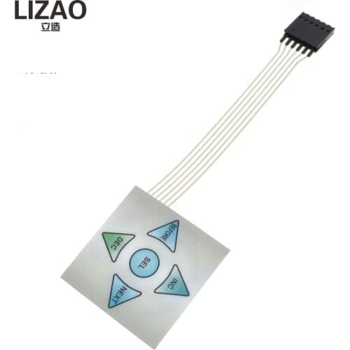 LIZAO 1x5 Matrix Array 5Key Membrane Switch Keypad Keyboard 1*5 Keys Control Panel