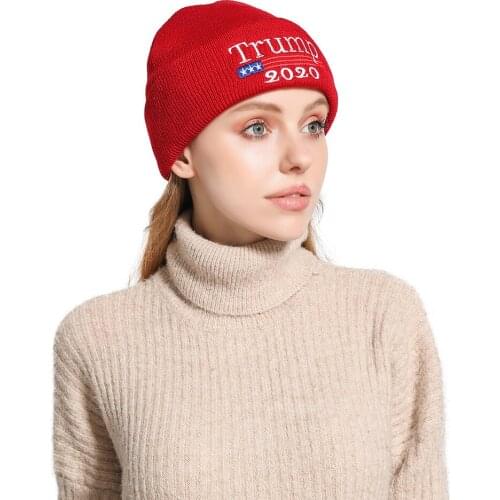 Re-Election Trump 2020 Winter Knitted Skullcap Adult Casual Hip Hop Hat Beanie Cap Keep Warm Elastic Hats For Women Men Gift